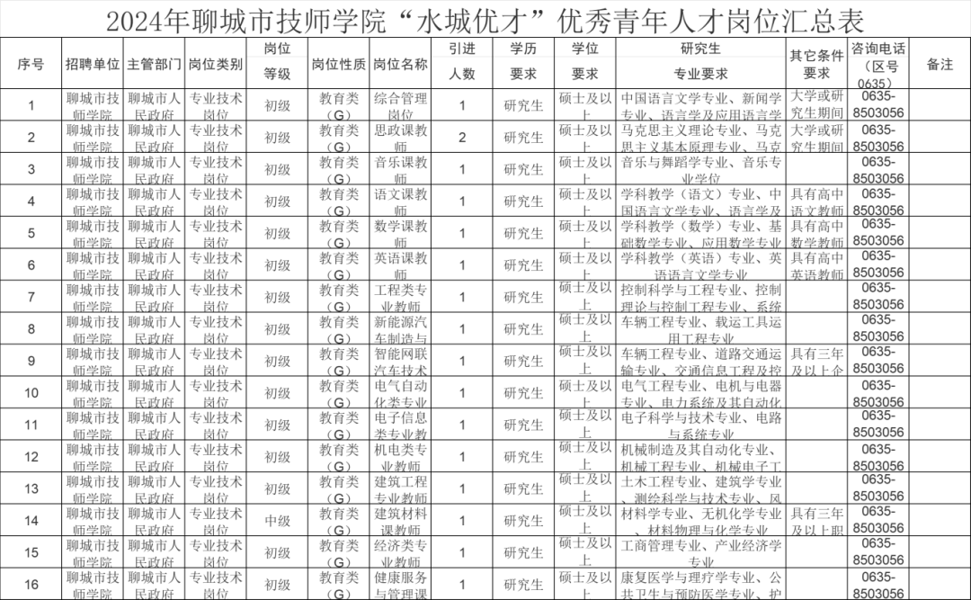 2024年临清市优秀青年人才引进综合类岗位10人图2