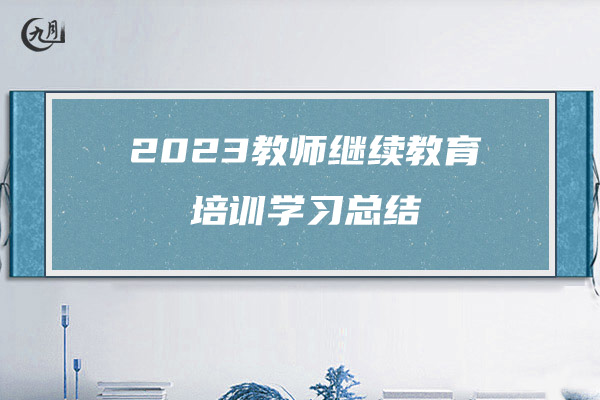 2023教师继续教育培训学习总结
