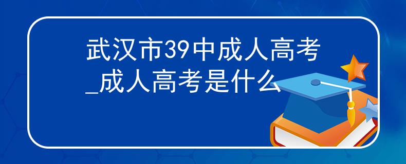 武汉市39中成人高考_成人高考是什么