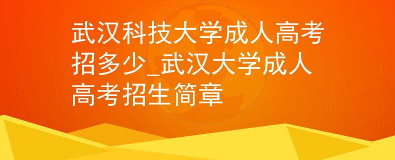武汉科技大学成人高考招多少_武汉大学成人高考招生简章