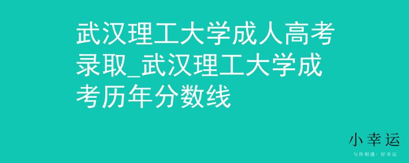 武汉理工大学成人高考录取_武汉理工大学成考历年分数线