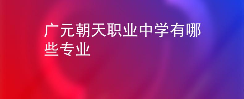广元朝天职业中学有哪些专业