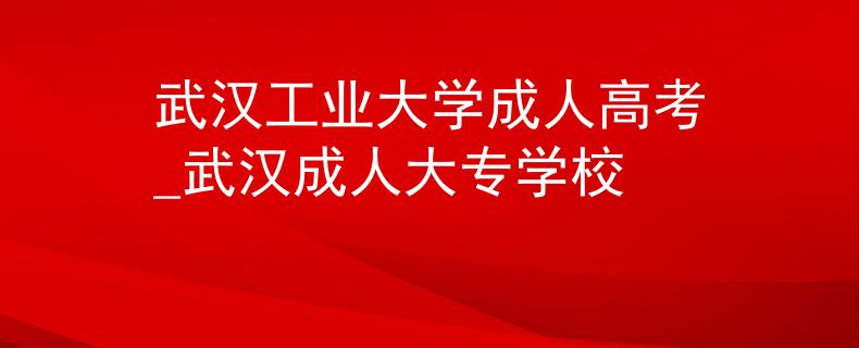 武汉工业大学成人高考_武汉成人大专学校