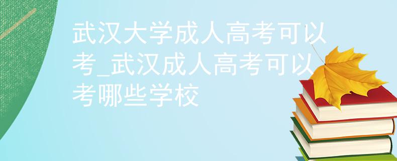 武汉大学成人高考可以考_武汉成人高考可以考哪些学校