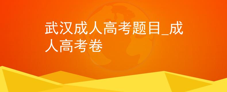 武汉成人高考题目_成人高考卷