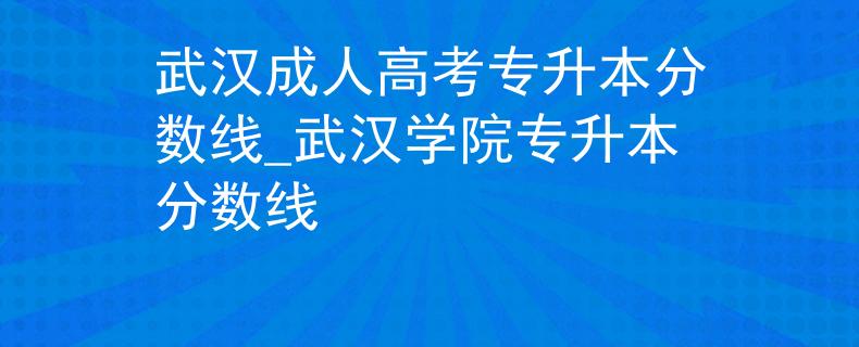 武汉成人高考专升本分数线_武汉学院专升本分数线
