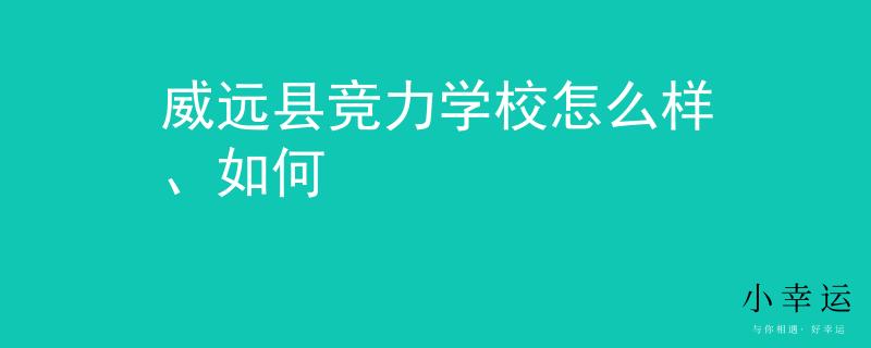 威远县竞力学校怎么样、如何
