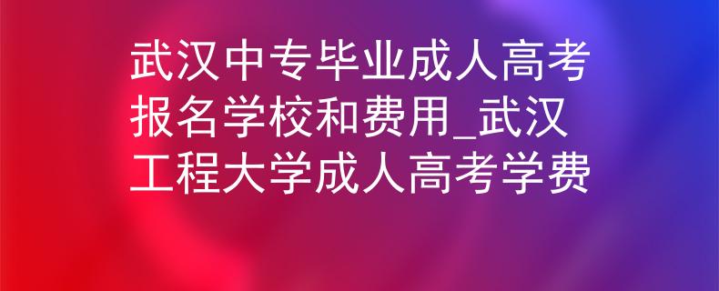 武汉中专毕业成人高考报名学校和费用_武汉工程大学成人高考学费