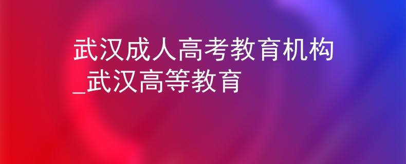 武汉成人高考教育机构_武汉高等教育