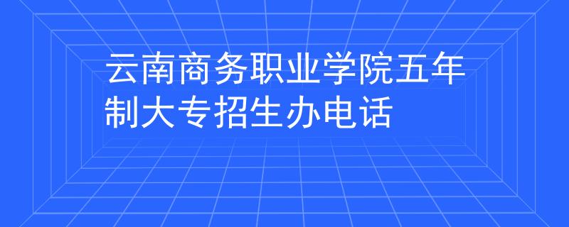 云南商务职业学院五年制大专招生办电话