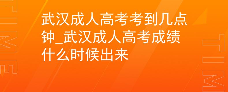 武汉成人高考考到几点钟_武汉成人高考成绩什么时候出来