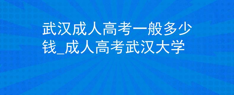 武汉成人高考一般多少钱_成人高考武汉大学