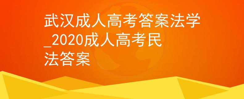 武汉成人高考答案法学_2020成人高考民法答案