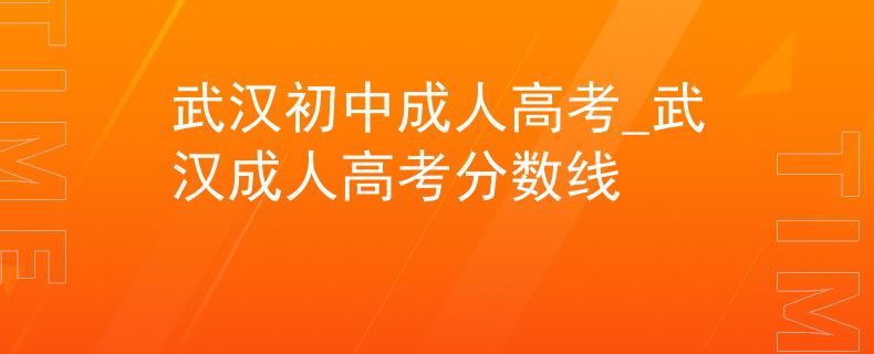 武汉初中成人高考_武汉成人高考分数线