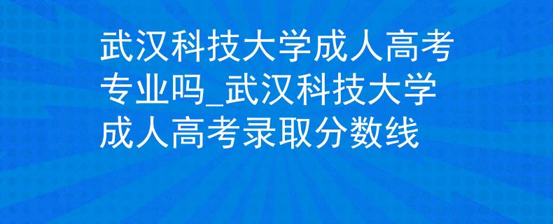 武汉科技大学成人高考专业吗_武汉科技大学成人高考录取分数线