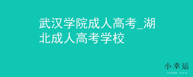 武汉学院成人高考_湖北成人高考学校