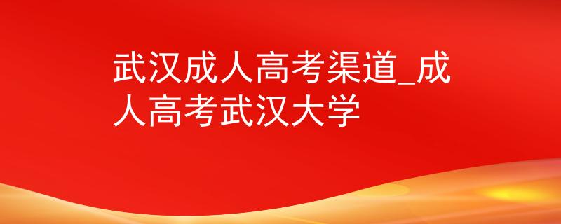 武汉成人高考渠道_成人高考武汉大学