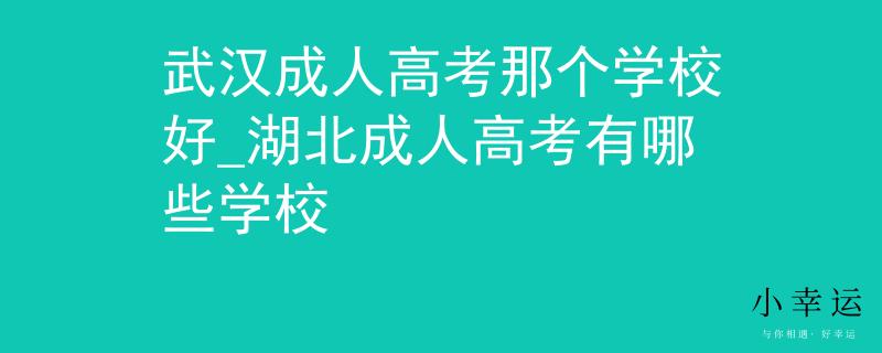 武汉成人高考那个学校好_湖北成人高考有哪些学校