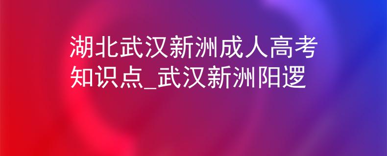湖北武汉新洲成人高考知识点_武汉新洲阳逻