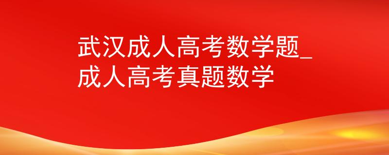 武汉成人高考数学题_成人高考真题数学