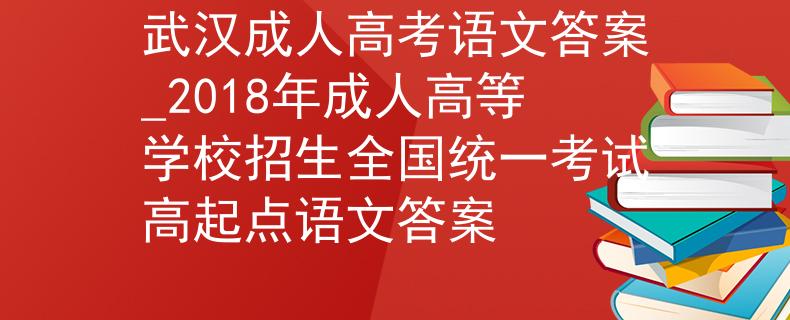 武汉成人高考语文答案_2018年成人高等学校招生全国统一考试高起点语文答案