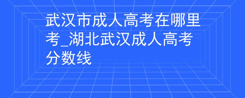 武汉市成人高考在哪里考_湖北武汉成人高考分数线