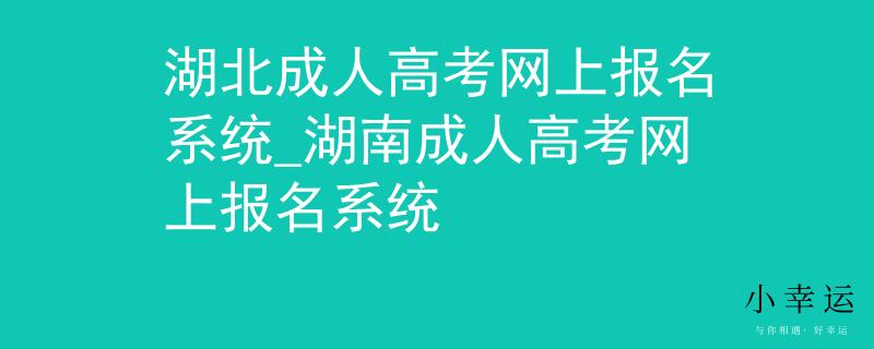 湖北成人高考网上报名系统_湖南成人高考网上报名系统