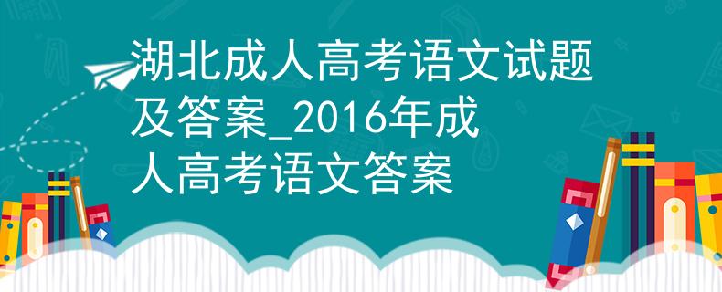 湖北成人高考语文试题及答案_2016年成人高考语文答案