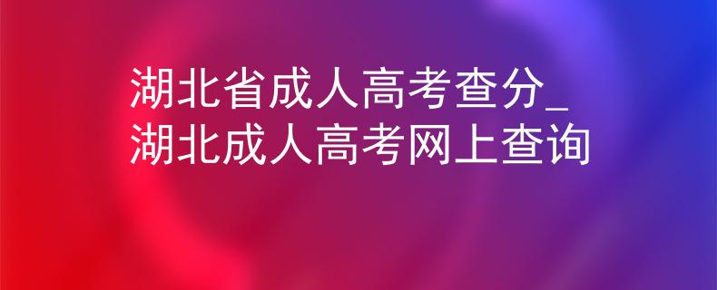 湖北省成人高考查分_湖北成人高考网上查询