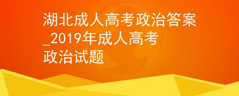 湖北成人高考政治答案_2019年成人高考政治试题