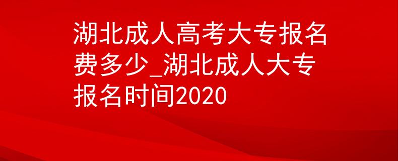 湖北成人高考大专报名费多少_湖北成人大专报名时间2020