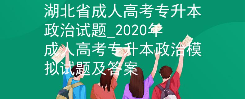 湖北省成人高考专升本政治试题_2020年成人高考专升本政治模拟试题及答案
