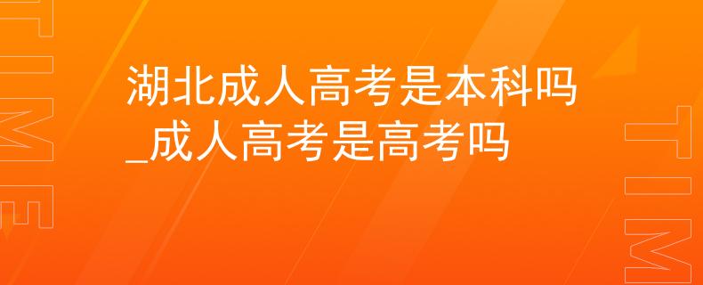湖北成人高考是本科吗_成人高考是高考吗