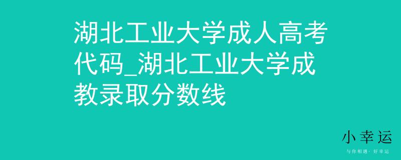 湖北工业大学成人高考代码_湖北工业大学成教录取分数线