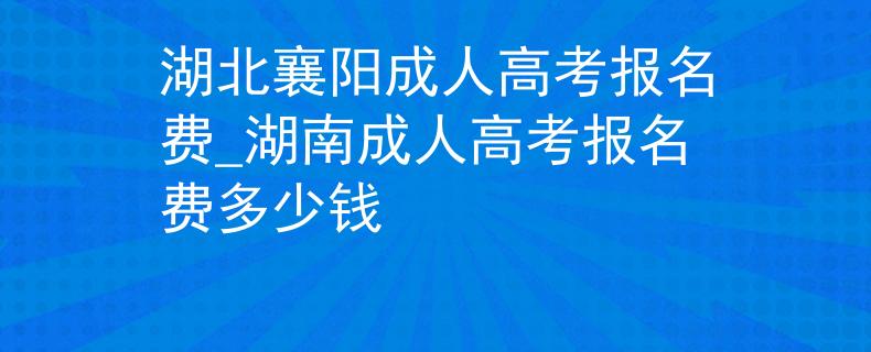 湖北襄阳成人高考报名费_湖南成人高考报名费多少钱