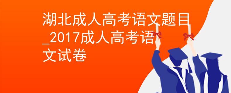 湖北成人高考语文题目_2017成人高考语文试卷