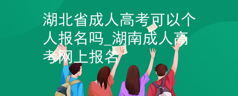 湖北省成人高考可以个人报名吗_湖南成人高考网上报名