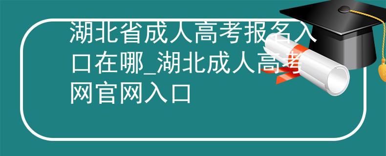 湖北省成人高考报名入口在哪_湖北成人高考网官网入口