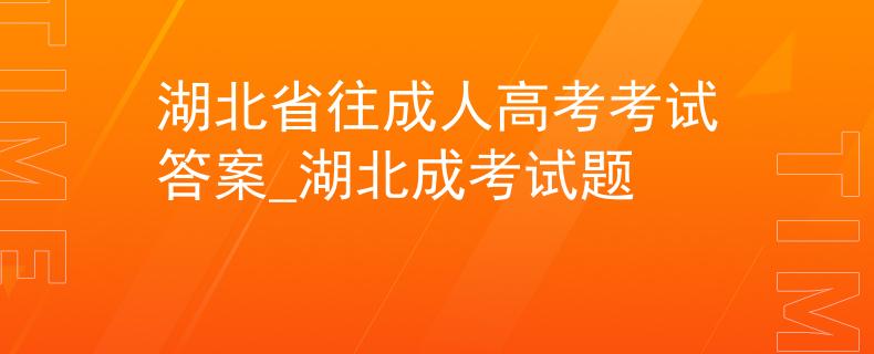 湖北省往成人高考考试答案_湖北成考试题