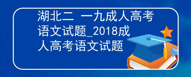 湖北二 一九成人高考语文试题_2018成人高考语文试题