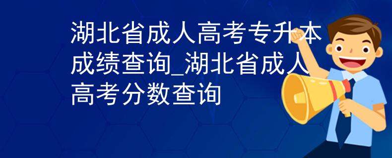 湖北省成人高考专升本成绩查询_湖北省成人高考分数查询