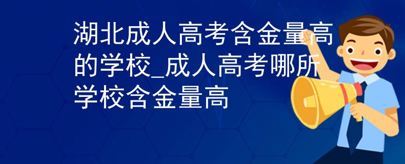 湖北成人高考含金量高的学校_成人高考哪所学校含金量高