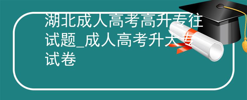湖北成人高考高升专往试题_成人高考升大专试卷