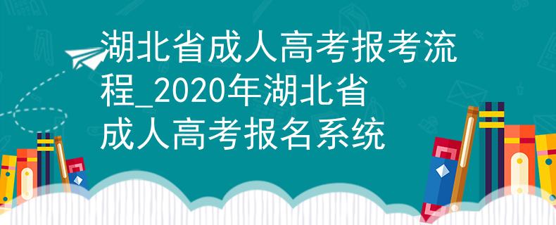 湖北省成人高考报考流程_2020年湖北省成人高考报名系统