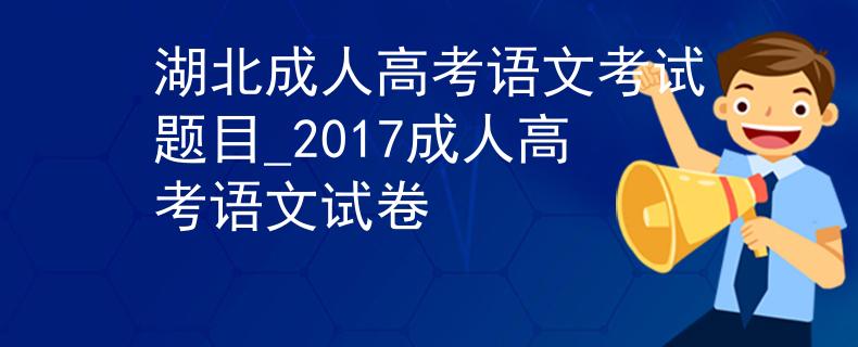 湖北成人高考语文考试题目_2017成人高考语文试卷