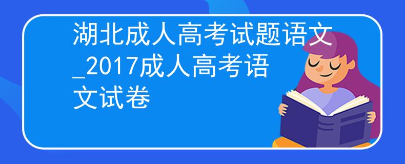 湖北成人高考试题语文_2017成人高考语文试卷