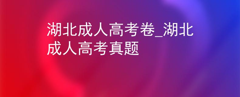 湖北成人高考卷_湖北成人高考真题