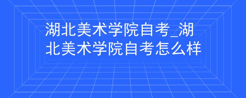 湖北美术学院自考_湖北美术学院自考怎么样