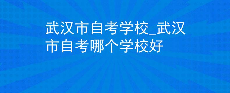 武汉市自考学校_武汉市自考哪个学校好