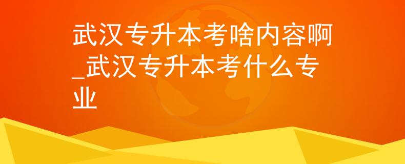武汉专升本考啥内容啊_武汉专升本考什么专业